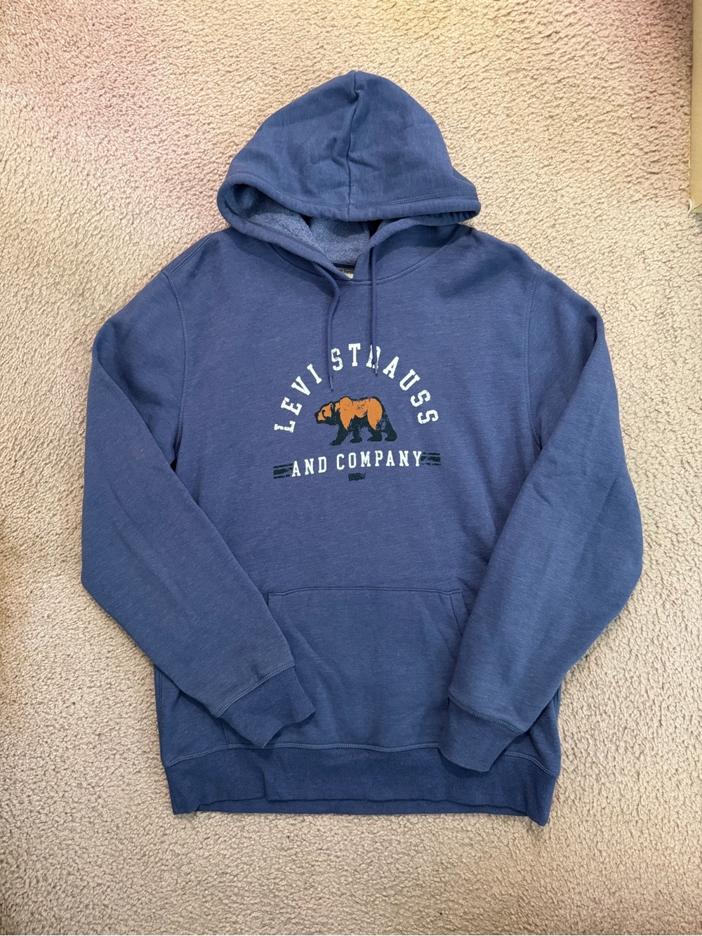Levi's Blue Pullover Hoodie with Bear Graphic